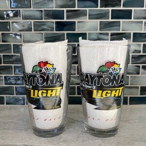 Set of 2 - Bud Racing - Daytona At The Speed of Light July 3, 1999 Pint Glass